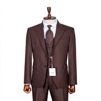 Costume de cérémonie gris croisé pour homme PERRE, col mandarin, coupe droite, grandes tailles, anti-plis, anti-statique