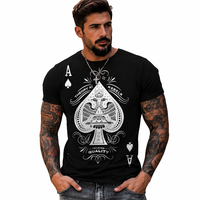 T-shirts pour hommes personnalisés en usine, impression numérique 3D, motifs animaliers, logo personnalisé sur le devant, 180 grammes, spandex/polyester, style décontracté