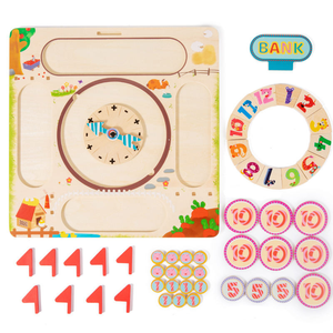 Montessori Horloge <span class=keywords><strong>de</strong></span> banque en bois Puzzle <span class=keywords><strong>de</strong></span> <span class=keywords><strong>ferme</strong></span> millionnaire Jeux <span class=keywords><strong>de</strong></span> société Aides éducatifs Jouets pour enfants Garçons Filles - Product Image 5