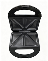 Machine à gaufres et sandwichs électrique à fermeture thermique, surface de cuisson antiadhésive, 2 tranches, usage domestique, appareil multifonctionnel pour le petit-déjeuner