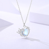 S925 Sterling Zilver Fantasy Hart Kristallen Hanger Ketting Met Zirkonia Frame Vrouwen Romantische Sieraden Cadeau Voor Haar