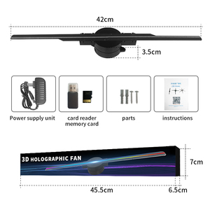 พัดลมโฮโลแกรม 3 มิติ ส่งเร็ว เทคโนโลยีขั้นสูง ใบพัด <span class=keywords><strong>2</strong></span> ใบ ขนาด 42 ซม. เครื่องฉายภาพโฮโลแกรมสำหรับโฆษณา จอแสดงผล LED 244 ดวง ควบคุมผ่านแอพ Wi-Fi - Product Image 4