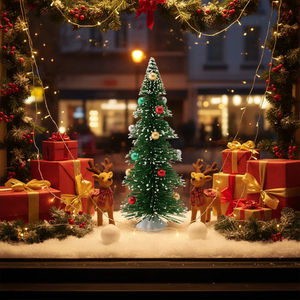 Sanwei Nhà Máy Bán Buôn 17.5Cm Chất Lượng Cao Nhỏ Nhân Tạo Bàn <span class=keywords><strong>Xmas</strong></span> Tree Mini Cây Giáng Sinh Với Quả Bóng Đầy Màu Sắc - Product Image 1