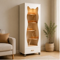 Arbre à chat en bois personnalisé, armoire d'escalade pour chat d'intérieur avec plateformes, échelles, roues, mobilier moderne pour animaux de compagnie, fabricant OEM ODM