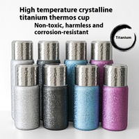 Bouteille d'eau isotherme en titane pur à double paroi avec revêtement intérieur en acier inoxydable 304, séparation thé/eau, haute résistance pour usage extérieur