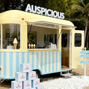 รถขายอาหารเคลื่อนที่อเนกประสงค์กลางแจ้ง สแตนเลส สำหรับขายฮอทดอก ขนมหวาน ไอศกรีม และของว่างต่างๆ - Product Image 5