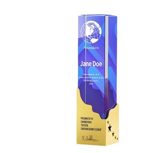 Metal Awards Glass Trophy Silver Distinction Recognition Prize with Crystal Engraving for Souvenir or <strong>Gift</strong> - Product Image 3