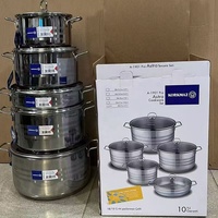 Lot de 10 grandes casseroles de cuisson multifonctionnelles en acier inoxydable 201 SUS pour cuisinière à induction