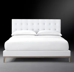 Cama de Lujo de Diseño Modernista Italiano Sassanid OEM con Base de Roble y Plataforma de Tela - Product Image 2