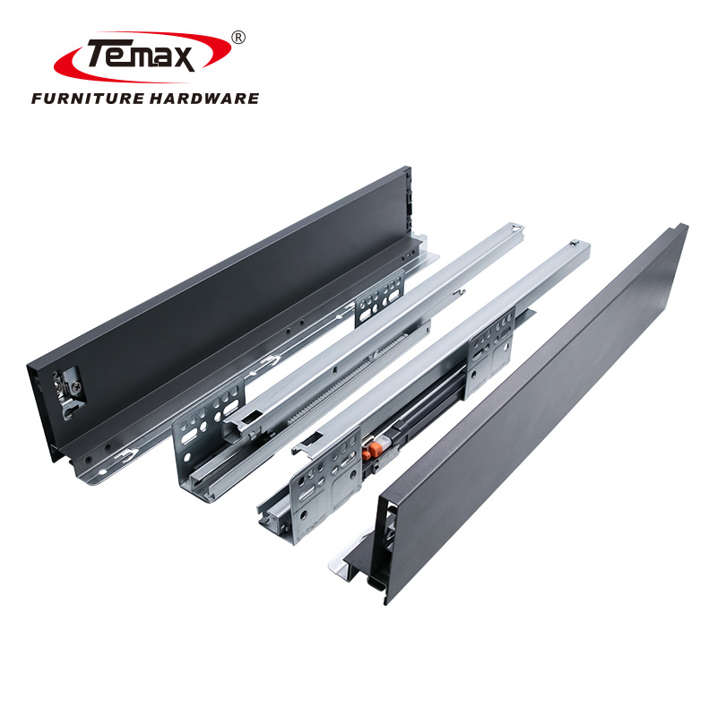 3D Adjustable Undermount Soft Close Metal Box Drawer Slide for Kitchen BT301