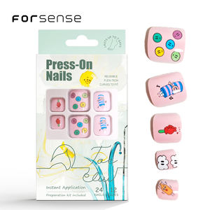 Vente en gros de <span class=keywords><strong>faux</strong></span> ongles d'orteil décorés Personnage de dessins animés à coller sur les ongles des pieds en rose <span class=keywords><strong>pastel</strong></span> - Product Image 1