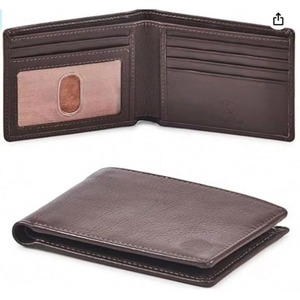 Échantillon gratuit : Portefeuille homme en polyester véritable, fin et élégant, avec blocage RFID, pour poche avant - Fin et stylé avec fenêtre pour carte d'identité, idéal pour offrir - Product Image 2