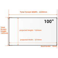 Écran de projection de cadre photo de 100 pouces Matériau de Fresnel Haute définition Longueur focale courte Écran souple anti-lumière
