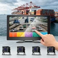 Moniteur de sécurité pour camion avec écran tactile Full HD IPS LCD TFT 10 pouces, détection d'angle mort 4 canaux BSD et caméra de recul DVR – Certifié Usine