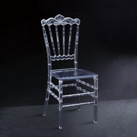 Chaises de banquet de mariage en plein air, chaises Chiavari transparentes, chaises de fête empilables en acrylique, vente chaude