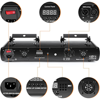 Lumière Laser Disco LED, 30W RGBYC, cinq trous