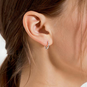 ES1019 <span class=keywords><strong>Orecchini</strong></span> a Cerchio Minimalisti Unisex di Alta Qualità in <span class=keywords><strong>Acciaio</strong></span> <span class=keywords><strong>Chirurgico</strong></span> 316L Placcato Oro per Donne e Uomini - Product Image 3