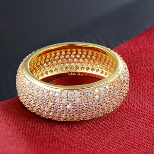 Đầy đủ <span class=keywords><strong>Pave</strong></span> thiết lập Nhân Tạo Kim Cương Zirconia trang sức kỷ niệm đồng thau hoặc 925 Bạc ngón đeo nhẫn cho phụ nữ - Product Image 4