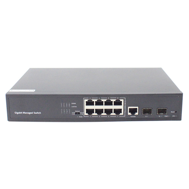 8 Gigabit Ethernet ports 2 Gigabit SFP ports L2 manage optical fiber Ethernet Switch