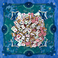 Mahjong américain de luxe moderne, tuiles en acrylique à trois couches motif pivoine, avec tapis portable pour femmes imprimé corail, oiseaux et fleurs