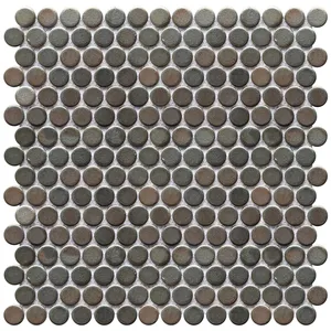 Ceramic Penny Round Mosaic Glazed Mosaic Tiles For Indoor Wall And Floor