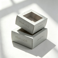 Boîte à bijoux en carton avec tiroir coulissant et logo personnalisé, pour boucles d'oreilles, bagues, colliers, montres, avec fenêtre en PET