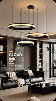 Lustre LED moderne de luxe, suspension circulaire en pierre, lampe suspendue pour villa, escalier, hall, salle à manger