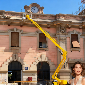 Réglable 16m 18m panier rotatif électrique travail aérien plate-forme élévatrice certifié CE chenille chenillée araignée pompe moteur moteur - Product Image 5