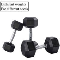 Haltères hexagonaux en fonte, revêtement caoutchouc antidérapant, haltères professionnels durables pour la musculation des bras et des jambes