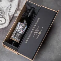Scatola di carta regalo in vetro vino rosso champagne whisky personalizza scatola di imballaggio di lusso rigida cartone liquore vino set