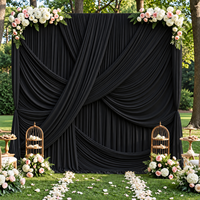 Rideaux plissés en soie de lait sur mesure pour toile de fond de mariage, idéaux pour la décoration d'événements et de fêtes de mariage (vente en gros)