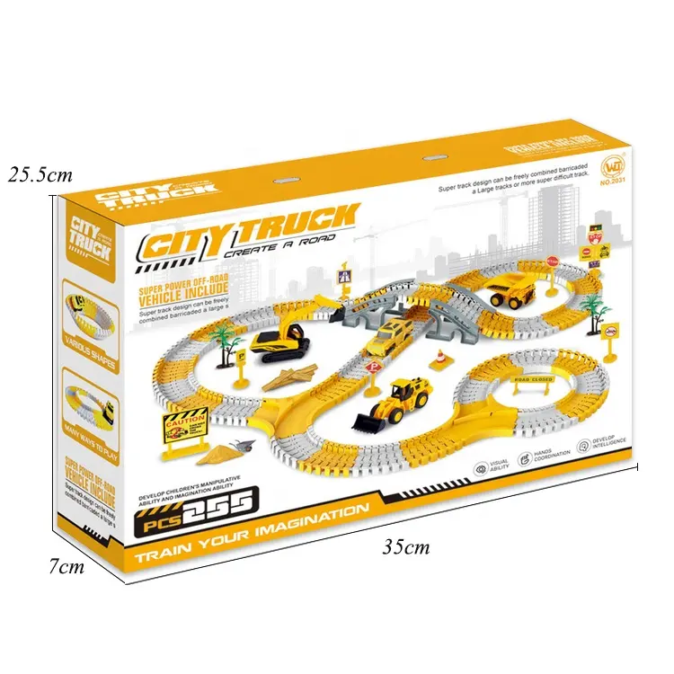 Nova Construção Race Tracks Engenharia Elétrica Track Car Railway Veículos Slot Toy Educação Montar Brinquedo para Crianças