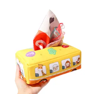 6 bis 12 Monate Montessori Baby ziehen Spielzeug Kinder Kleinkinder Montessori Säuglings spielzeug Taschentuch box andere pädagogische Taschen tücher Spielzeug