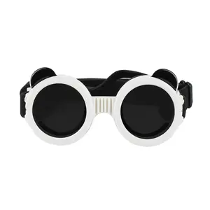 뜨거운 판매 애완 동물 팬더 고글 개 선글라스 먼지 방지 눈 보호 고양이 안경 작은 개 고양이 블랙/화이트