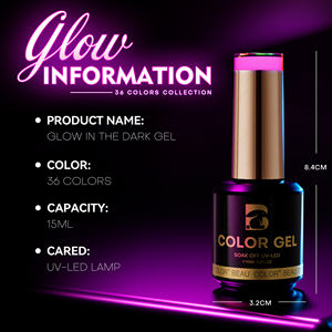 Beau Color Factory Colección de 36 colores Esmalte de uñas de <span class=keywords><strong>gel</strong></span> que brilla en la oscuridad <span class=keywords><strong>Efecto</strong></span> luminoso Esmalte de <span class=keywords><strong>gel</strong></span> TPO Free Hema Free OEM ODM - Product Image 2