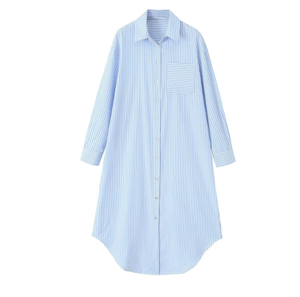 Chemise à rayures longue pour femmes, style tendance - Product Image 1