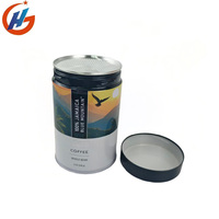 Boîte cylindrique personnalisée en fer de qualité alimentaire pour le stockage de grains de café, thé et café en bobine, 340g, 500g, 250 grammes, avec valve de dégazage