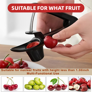 เครื่องแยกเมล็ดเชอร์รี่และมะกอกสแตนเลสพร้อมตัวล็อค อุปกรณ์แยกเมล็ดแบบพกพาใช้งานง่ายสำหรับแยมเชอร์รี่ ครัวเรือน คาเฟ่ - Product Image 5