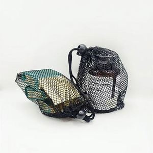 Sac en tissu maillé transparent 20x25cm, type épaissi, pochette en nylon avec cordon, idéal pour ranger jouets, briques, livres, équipement de pêche - Product Image 1