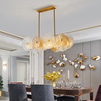 Lustre en verre long et moderne BGST, style contemporain, pour îlot de cuisine, salle à manger, bar, lampe suspendue créative et originale