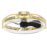 Ventilateur de plafond de lustre de conversion de luxe moderne avec télécommande rétractable de lumières de LED pour le salon chambre à coucher