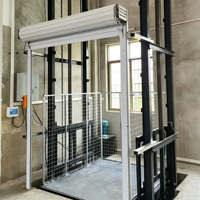 Monte-charge vertical à structure soudée renforcée avec rail de guidage, anti-vibration, pour le levage de marchandises lourdes