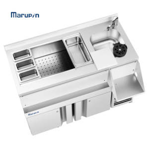 Marupin Commercial Stainless Steel Cocktail Bar Station with Sink Ice Bin, Bartender Work Table for Bar Restaurant Hotel - Product Image 4