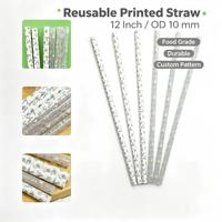 Pailles réutilisables en gros pour gobelets de 40 oz, pailles de remplacement de 305 mm, fournisseur de pailles de Noël