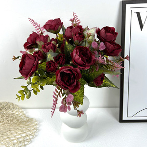 Flores Artificiales de Peonía de 30 cm, Blancas, de Seda, Alta Simulación, Decoración para Bodas y Hogar - Product Image 2
