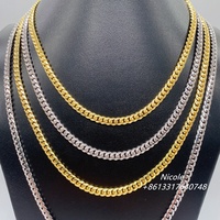 Nouveautés 2022 Vente en gros Collier chaîne cubaine en argent sterling 925 pur 20" 24" Chaîne à maillons cubains