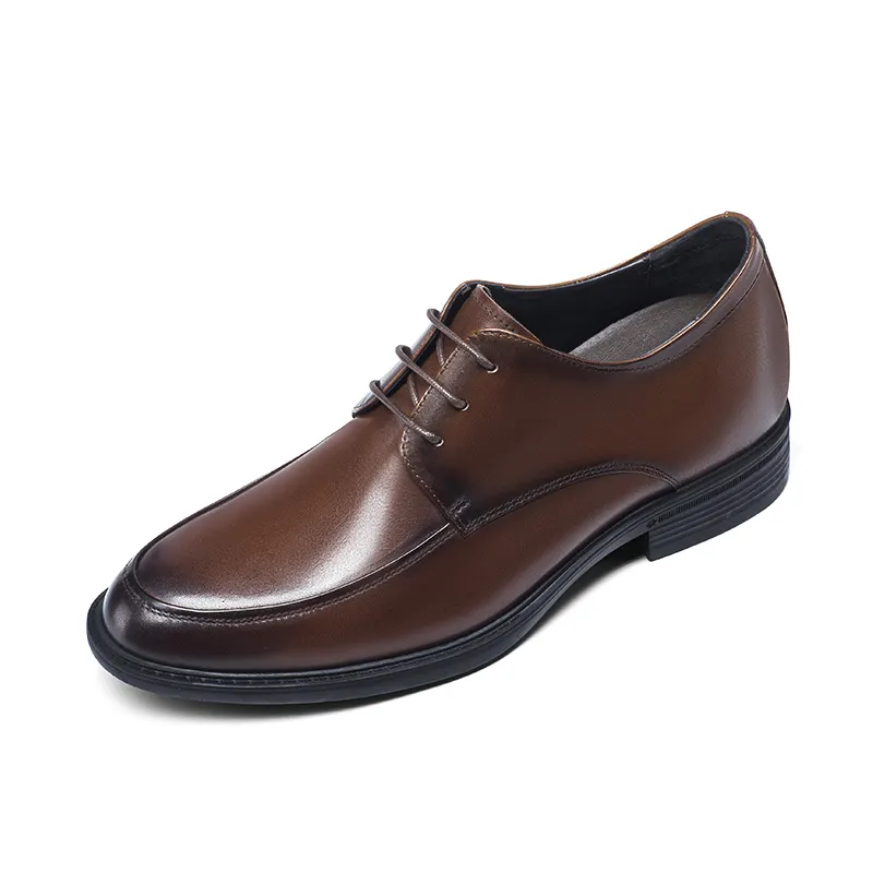 Wholesale business leather height increasing men elevator dress shoes lace up elevator shoes functional shoes