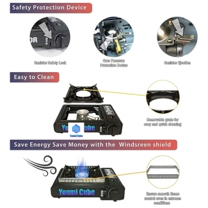Réchaud portable double combustible (propane et <span class=keywords><strong>butane</strong></span>) pour le camping, 10000 BTU avec pare-vent et allumage automatique - Product Image 5