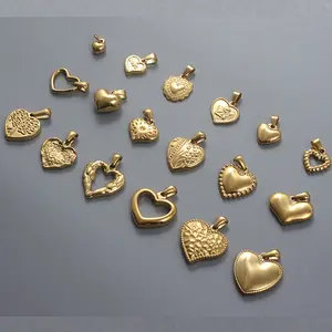 Delicate Northern Europe Diy Heart Pendant Retro Titanium Gold Plated Pendant Jewelry Plating /