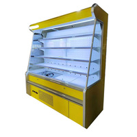 1300L Supermarkt Grote Capaciteit Groente Drank Commerciële Display Koelkast Machine Luchtscherm 4 Schappen